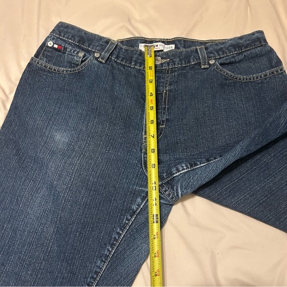 Tommy Hilfiger Y2K Straight Jeans Women’s 12 L/33 Dark Blue 100% Cotton - Picture 13 of 14